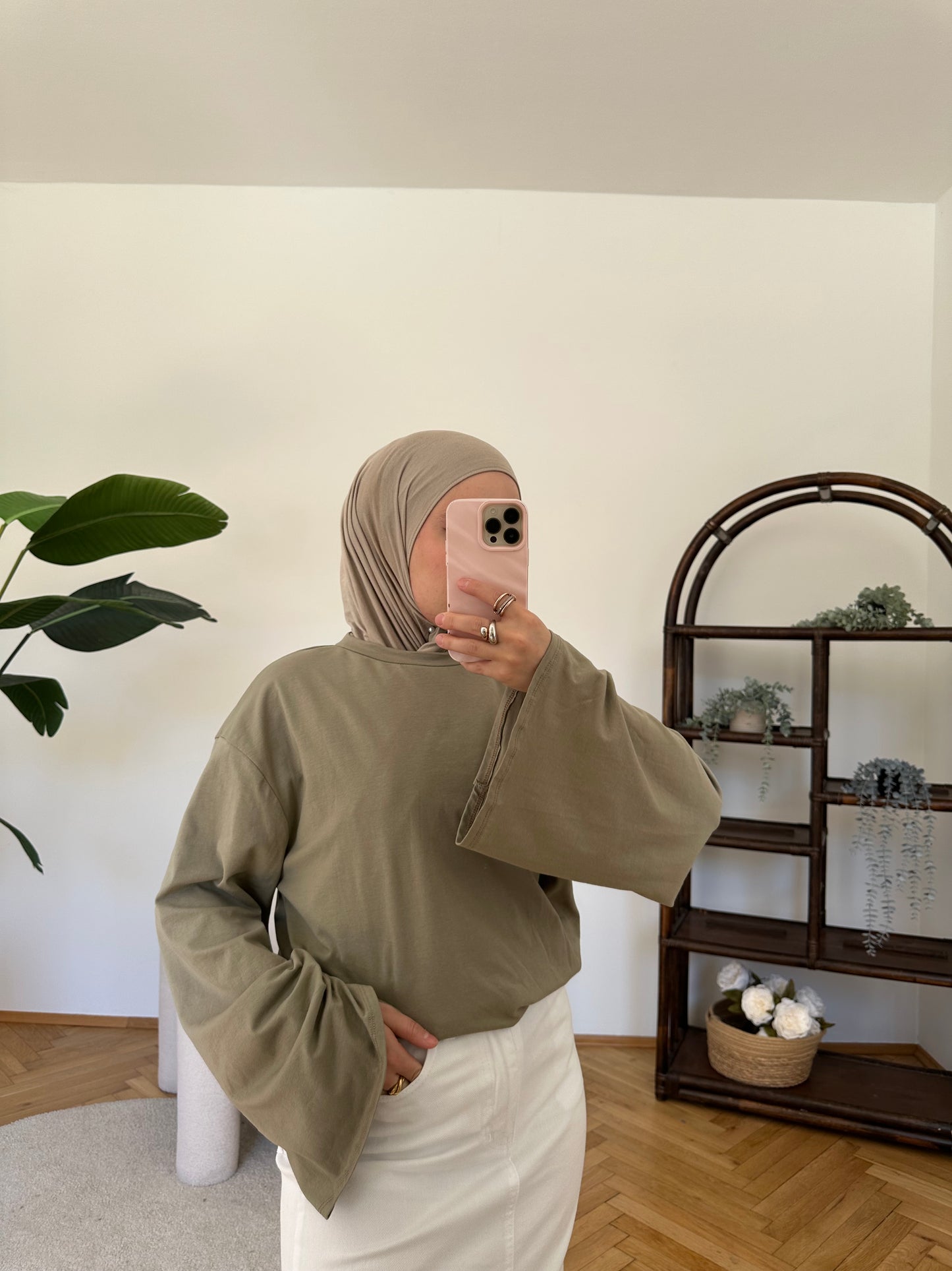 Langarmshirt Olive