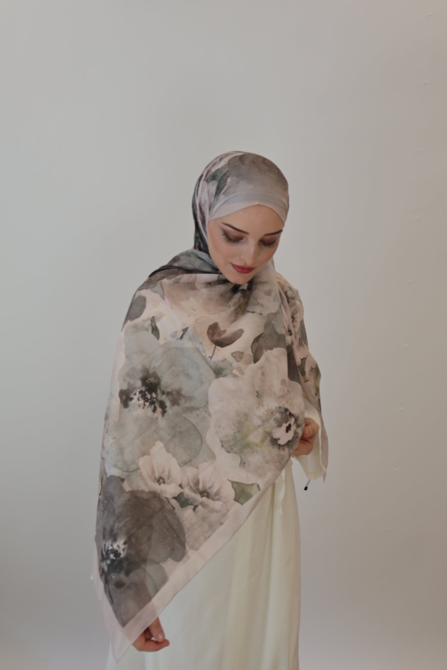 Layali Scarf Grau-Rosa