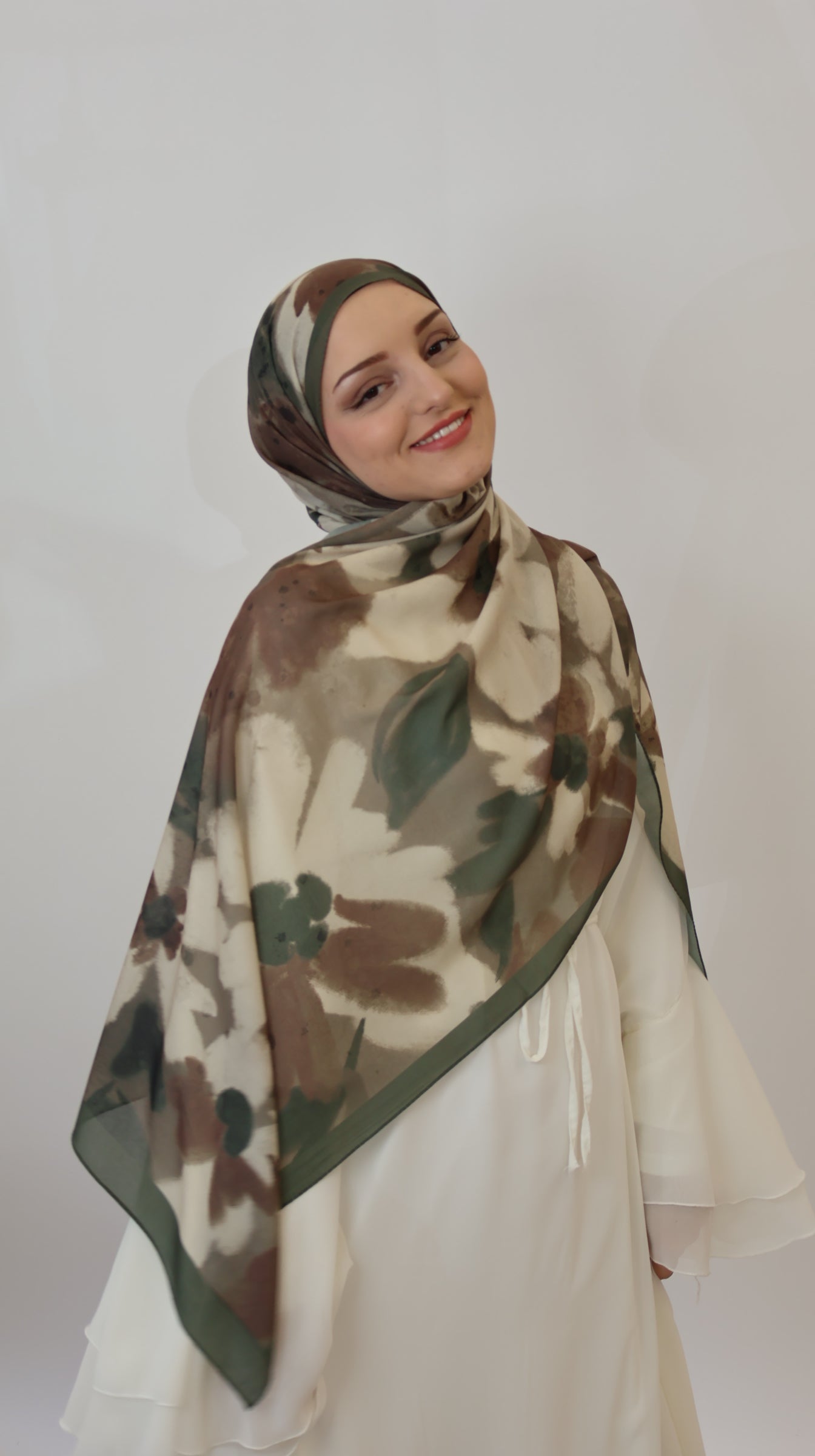 Nura Scarf Grün/Braun