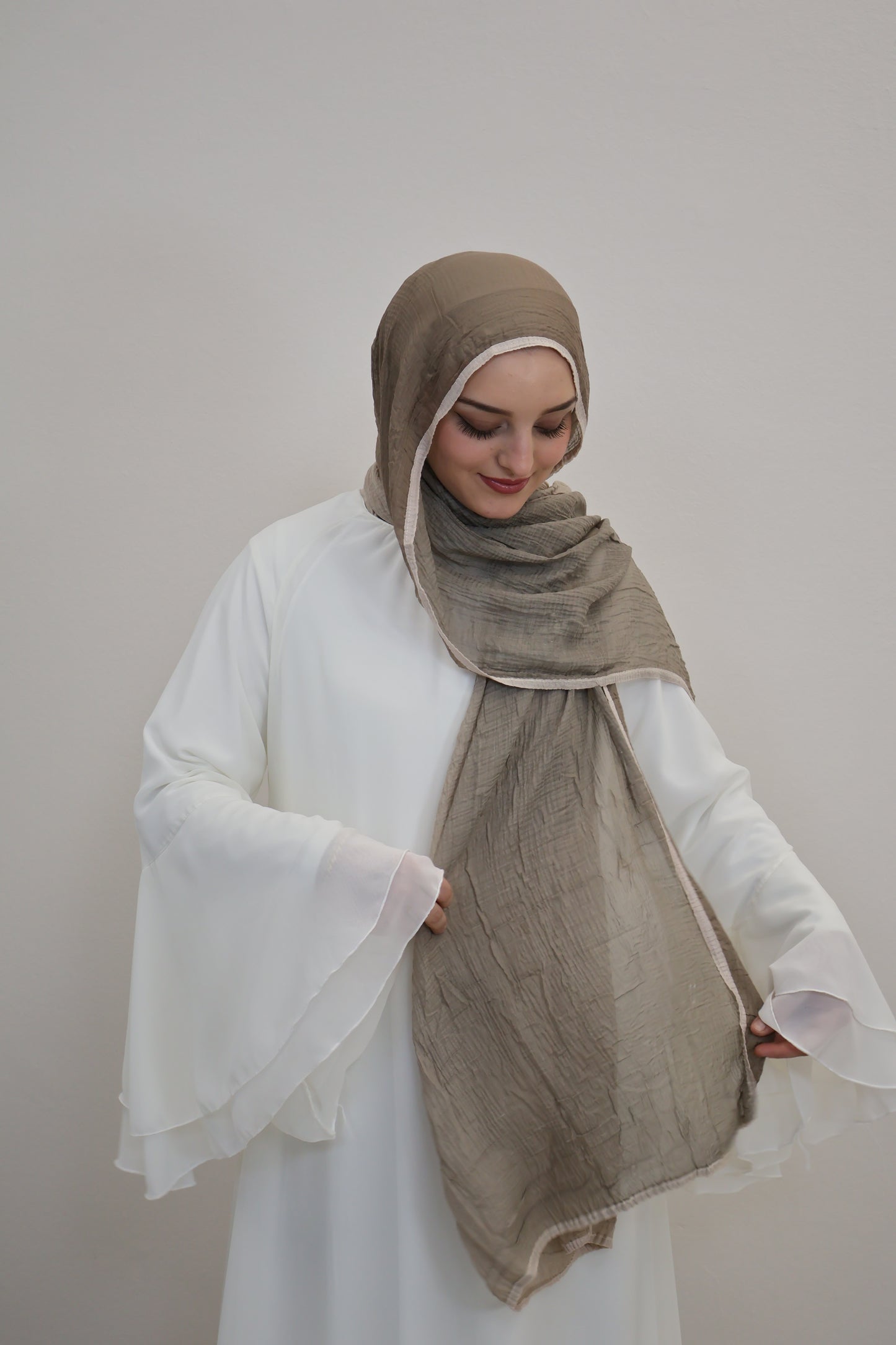 Musselin Zweifarbig Vizon/Beige