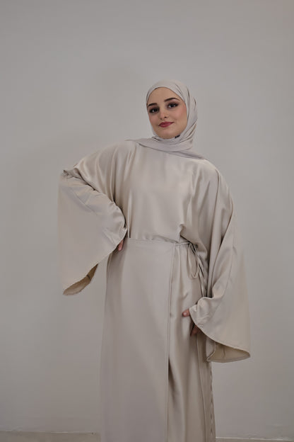 Nuré Satin Kleid Beige