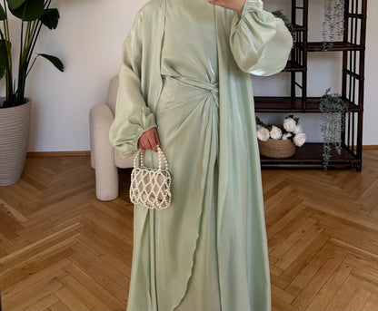 Glanz Abaya Mintgrün