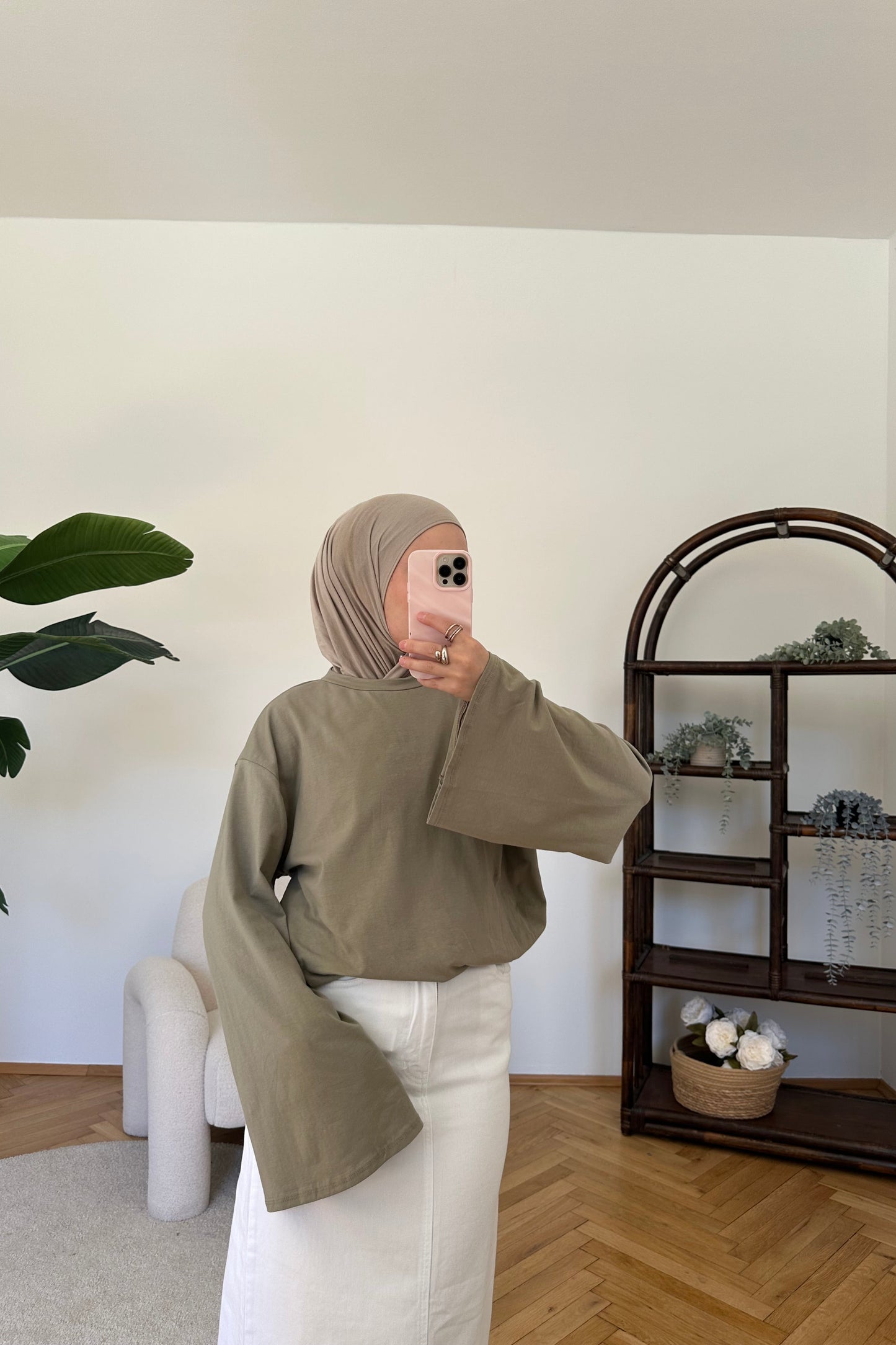 Langarmshirt Olive