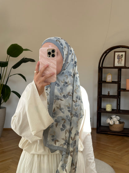 Blume Scarf Blau