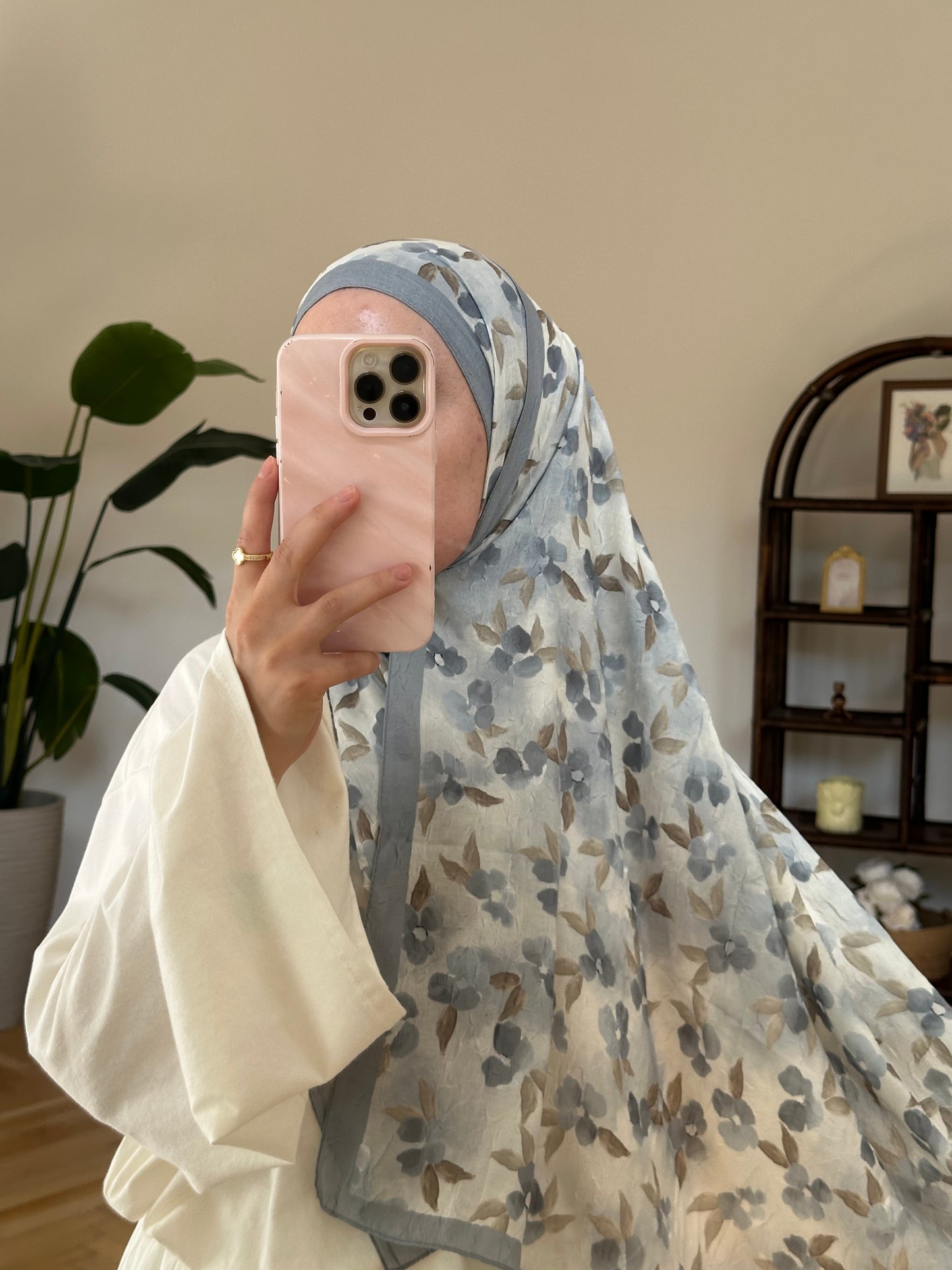 Blume Scarf Blau