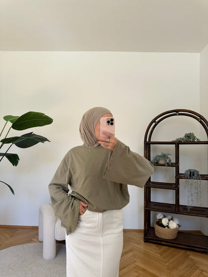 Langarmshirt Olive