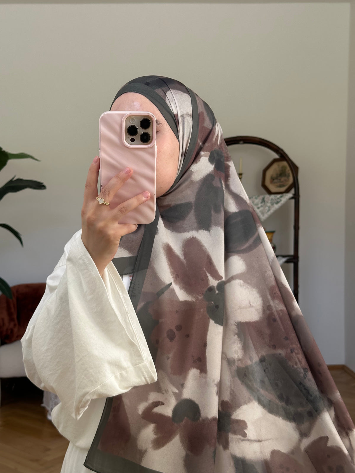 Nura Scarf Grün/Braun