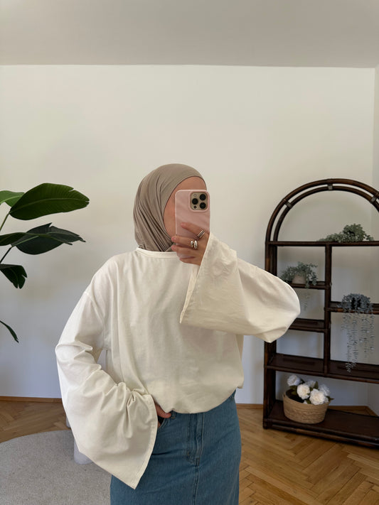 Langarmshirt Weiss