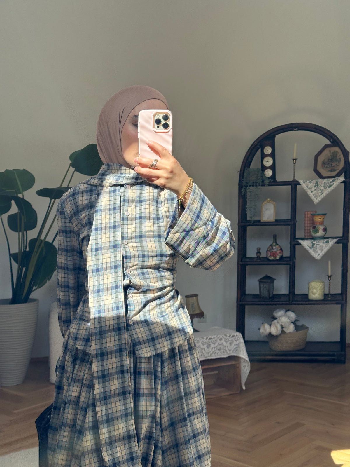 Karo Zweiteiler Beige