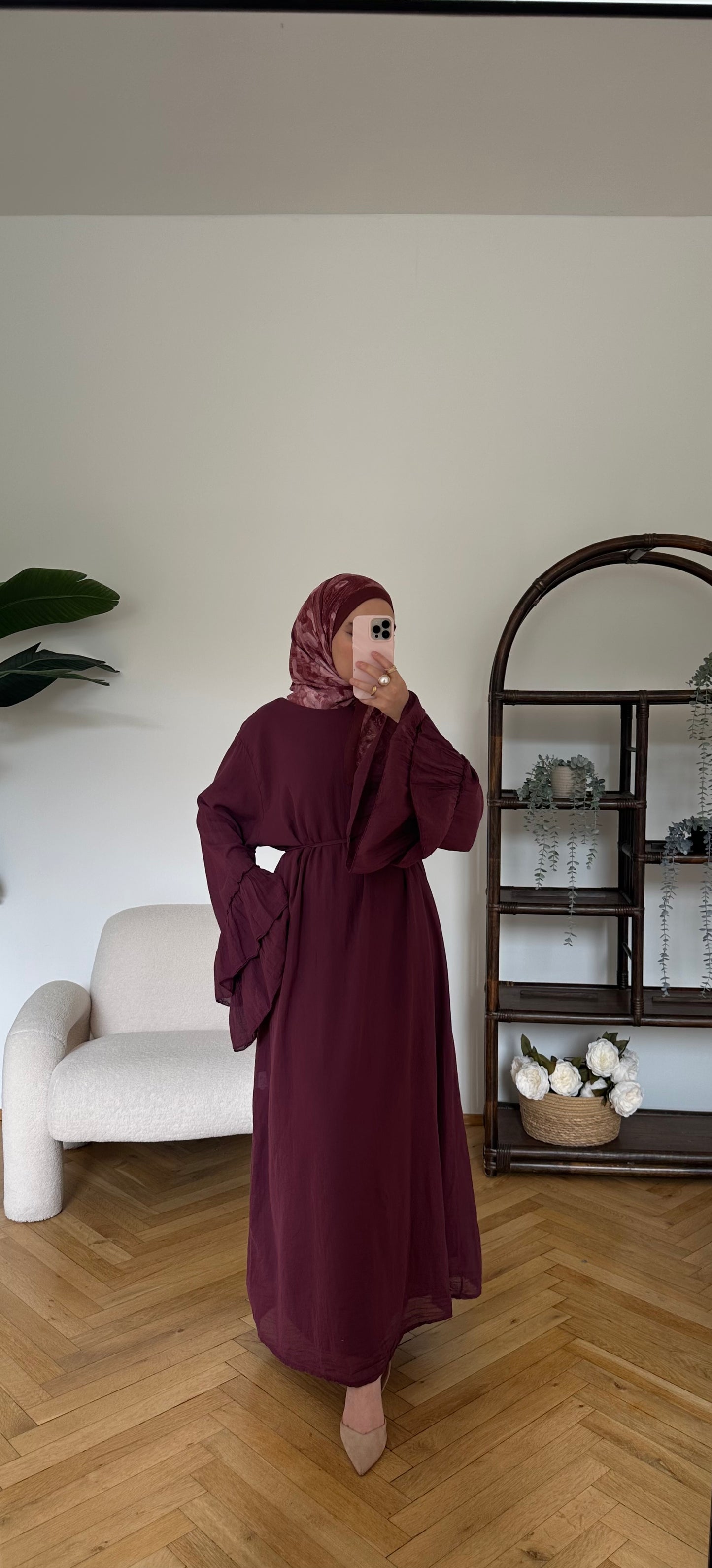 Pamuk Kleid Aubergine