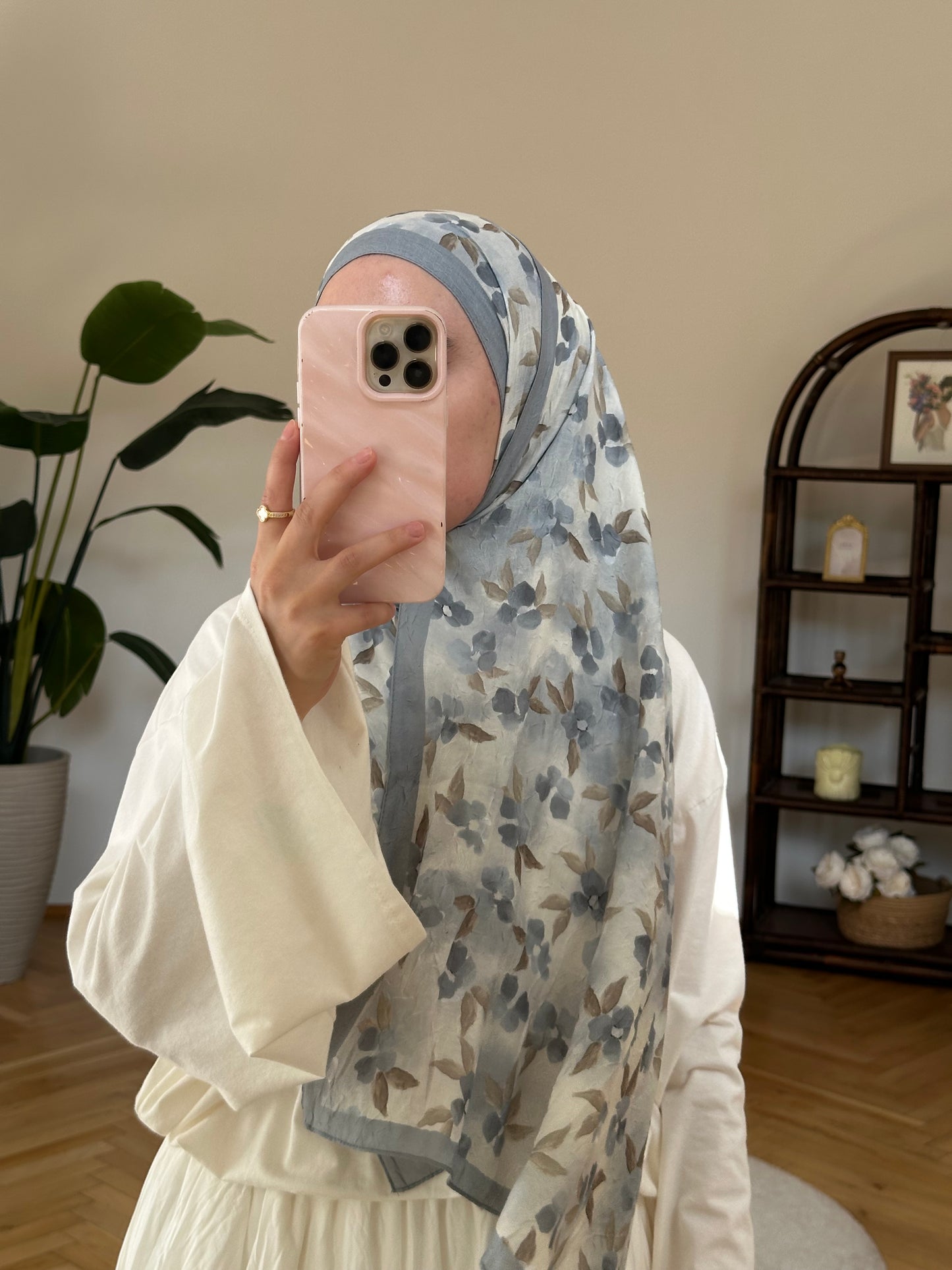 Blume Scarf Blau