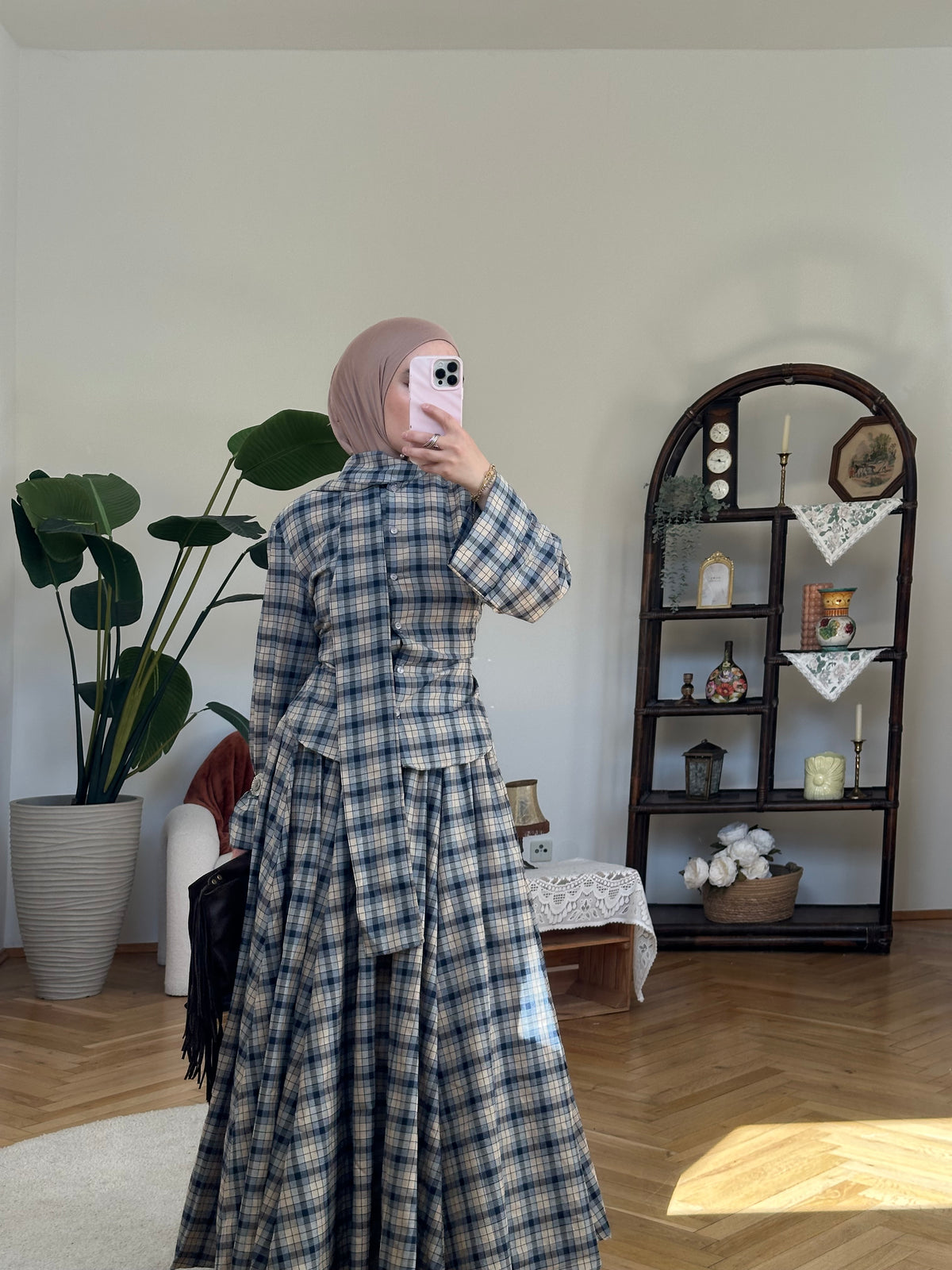 Karo Zweiteiler Beige