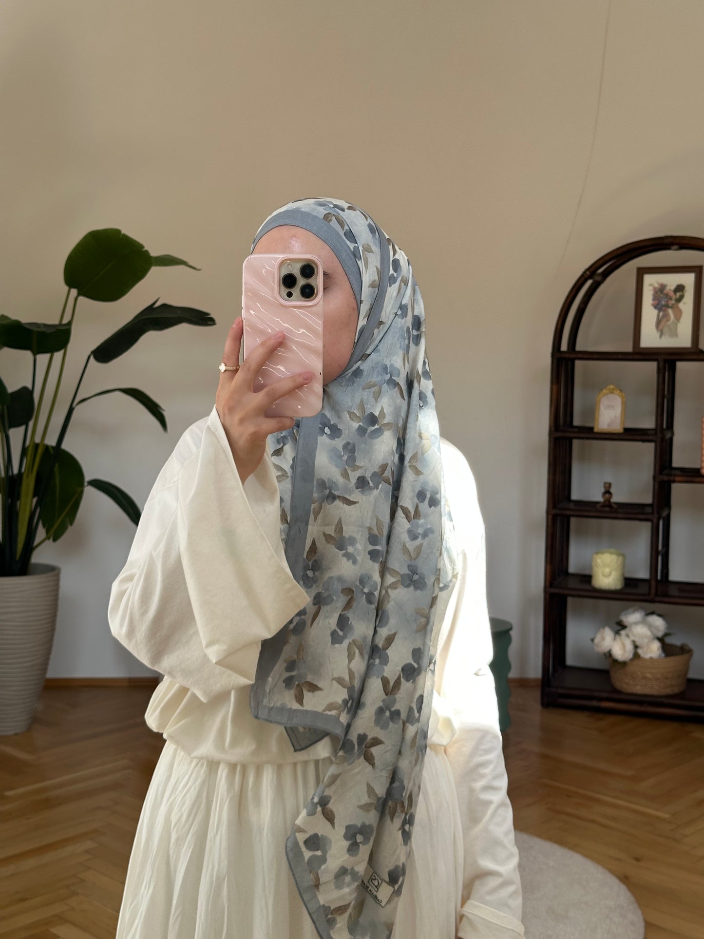 Blume Scarf Blau