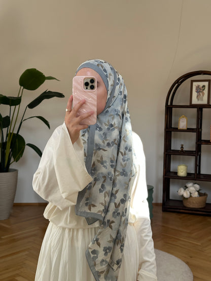 Blume Scarf Blau