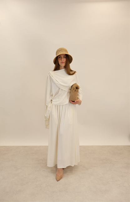 Leinen Zwei-Teiler Weiss