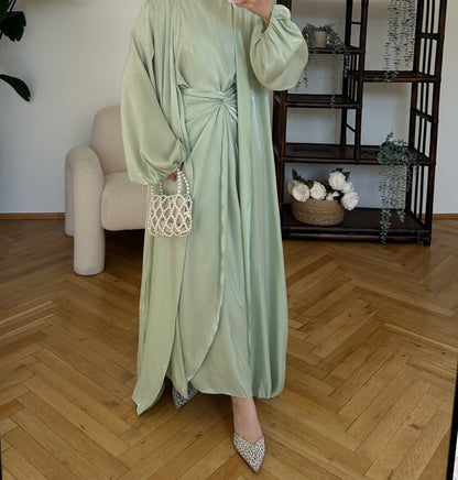 Glanz Abaya Mintgrün