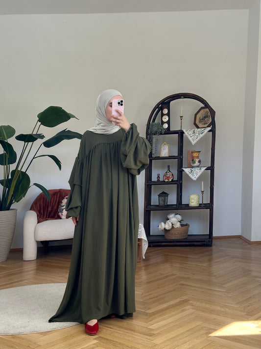 Volant Kleid Grün