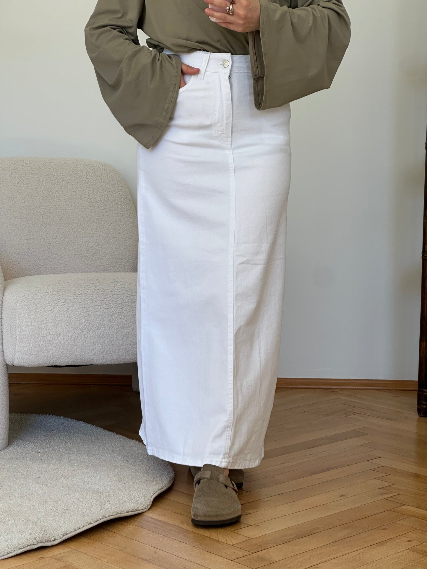 Jeansrock Weiss