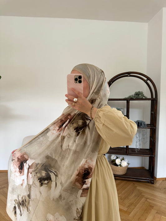 Layla Scarf Grün/Beige