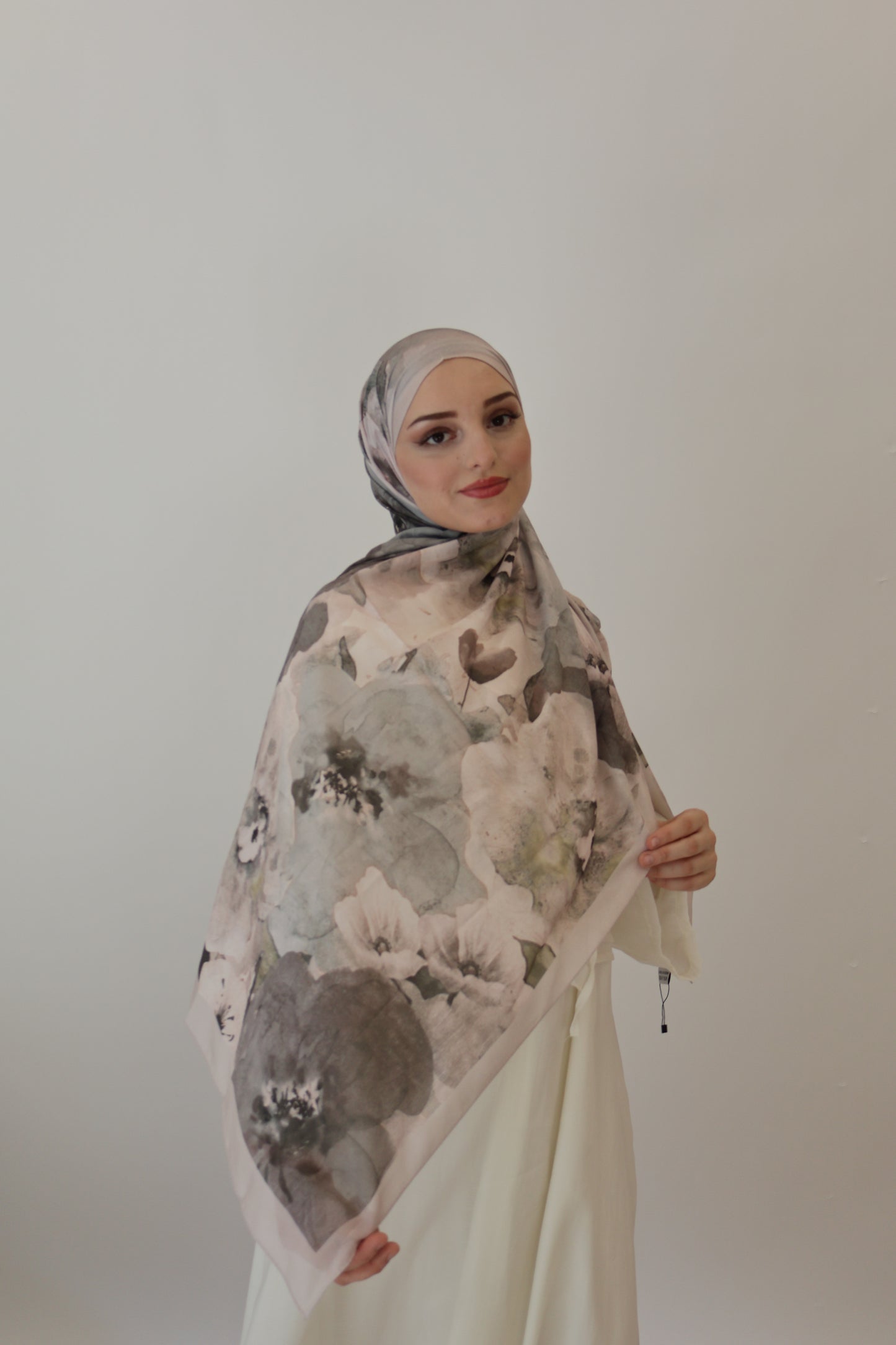 Layali Scarf Grau-Rosa