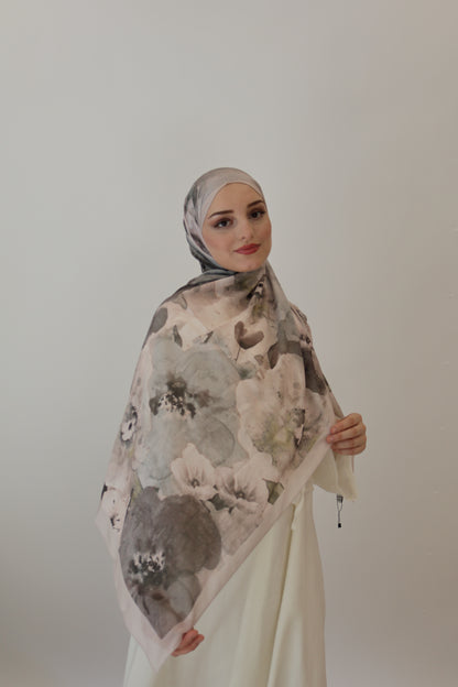 Layali Scarf Grau-Rosa
