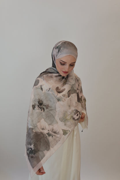 Layali Scarf Grau-Rosa
