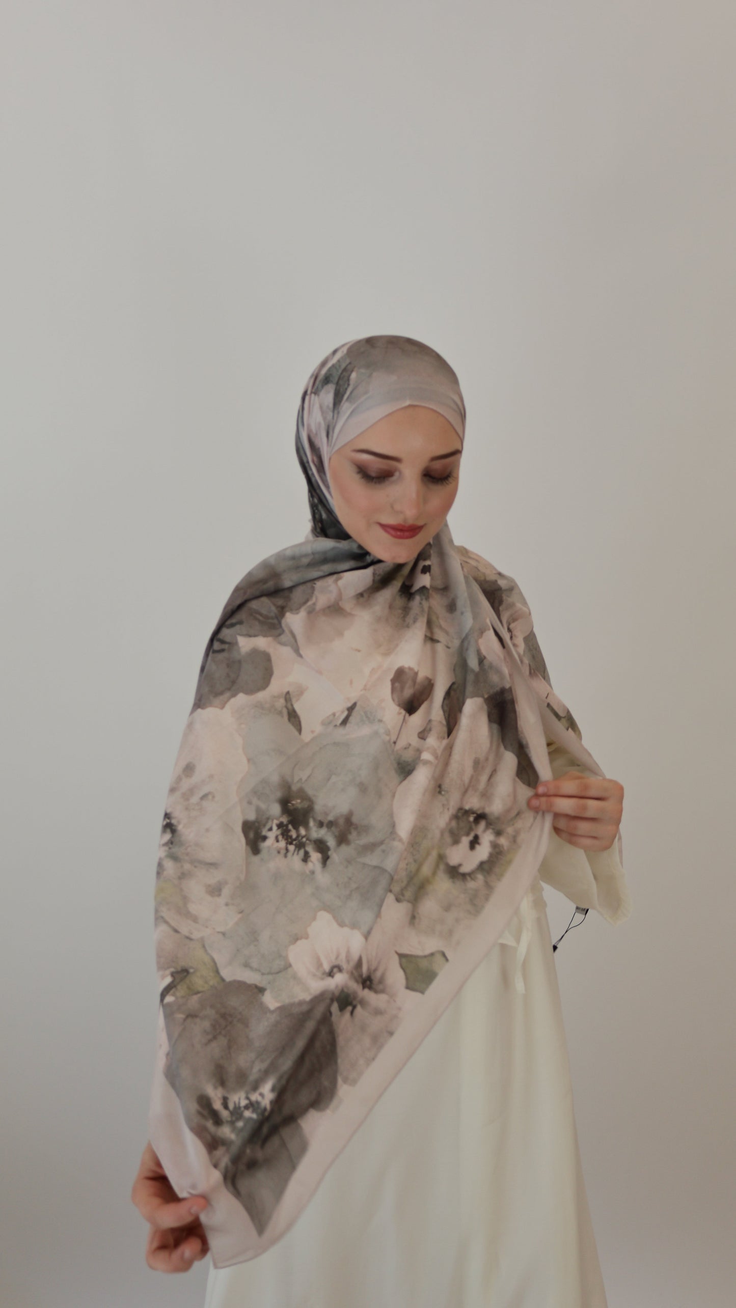 Layali Scarf Grau-Rosa