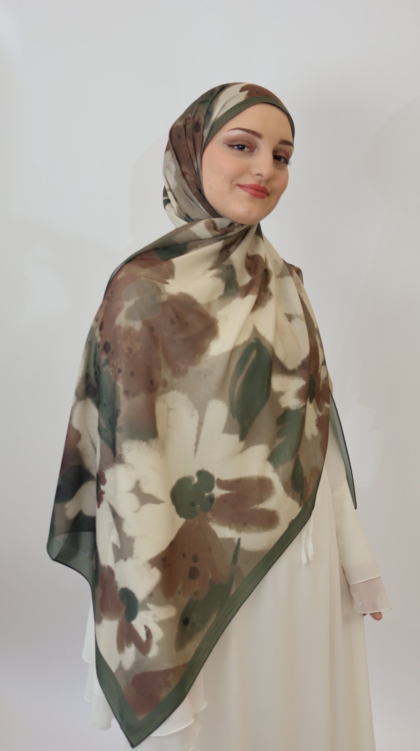 Nura Scarf Grün/Braun