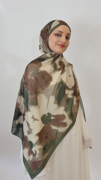 Nura Scarf Grün/Braun