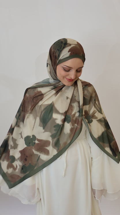 Nura Scarf Grün/Braun