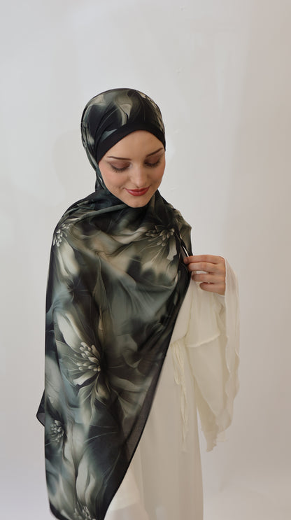 Noor Scarf Grün/Schwarz