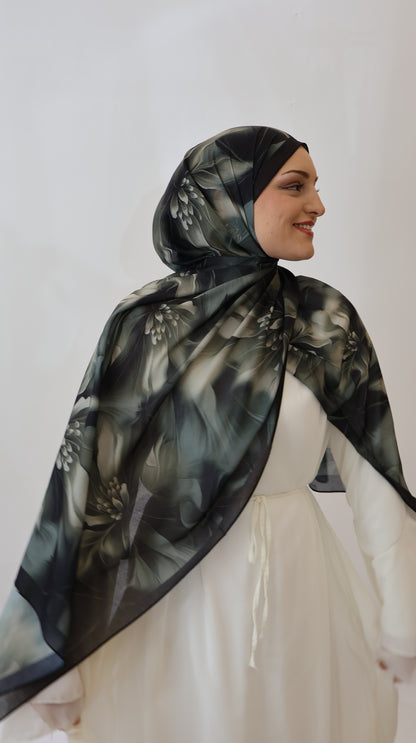 Noor Scarf Grün/Schwarz