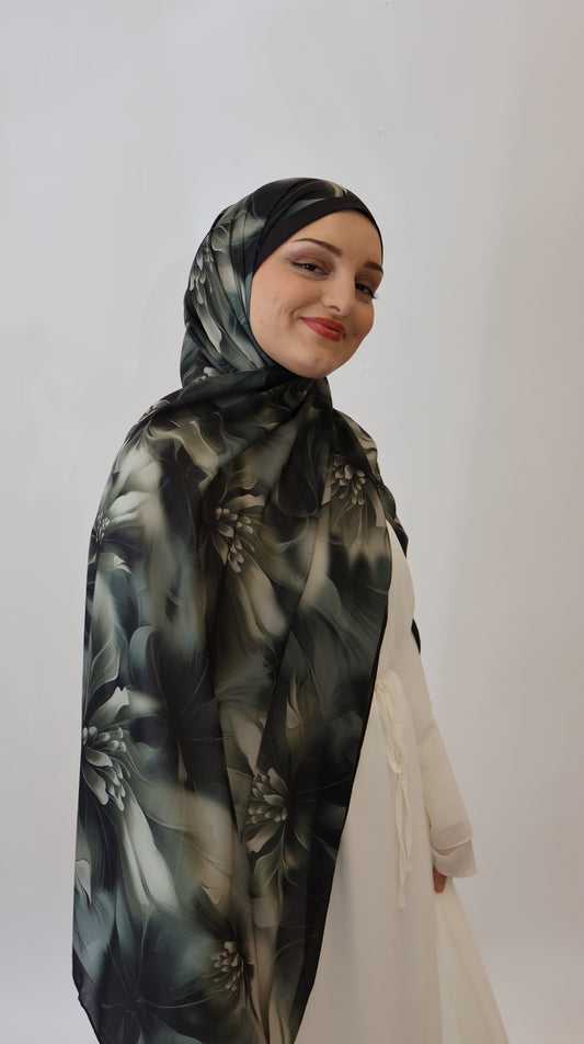 Noor Scarf Grün/Schwarz