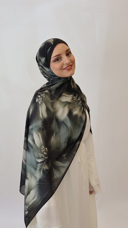 Noor Scarf Grün/Schwarz
