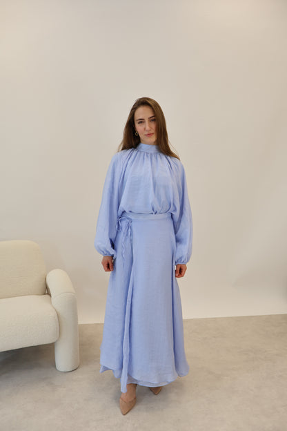 Ballon Ärmel 2 Teiler Blau