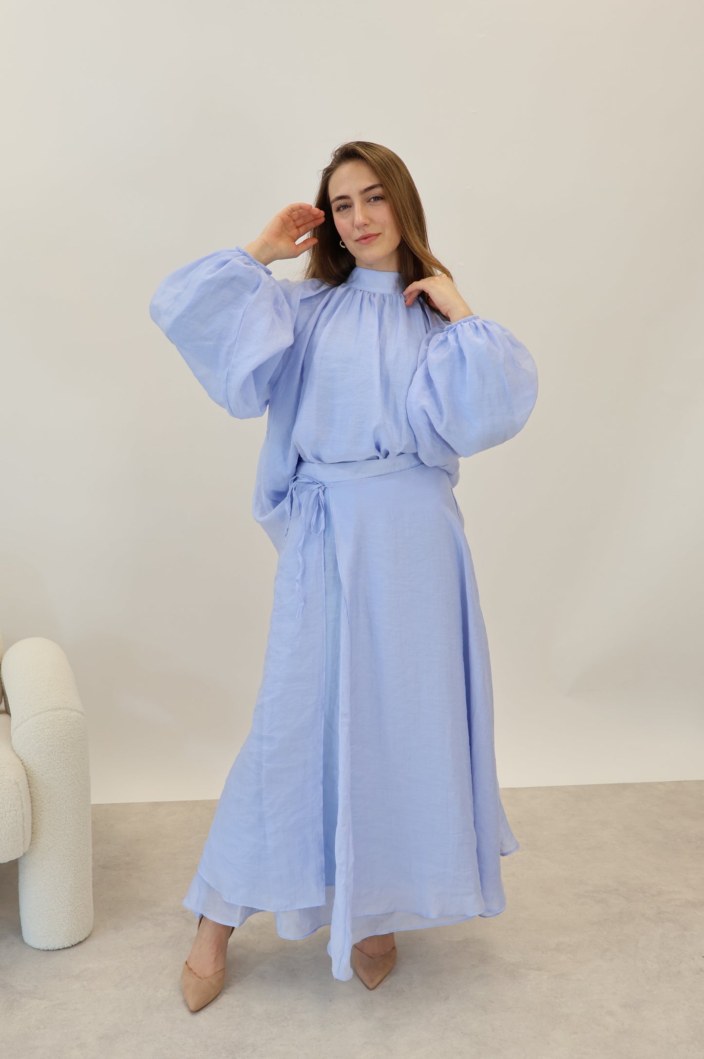 Ballon Ärmel 2 Teiler Blau