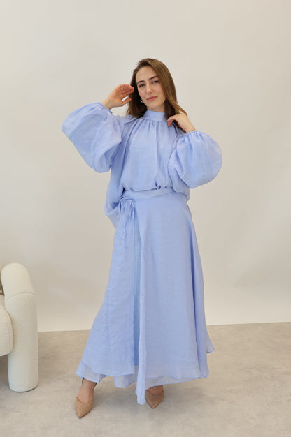 Ballon Ärmel 2 Teiler Blau