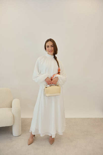 Ballon Ärmel 2 Teiler Weiss