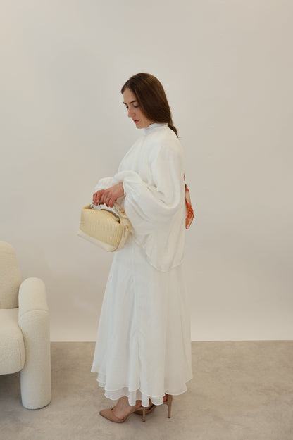 Ballon Ärmel 2 Teiler Weiss