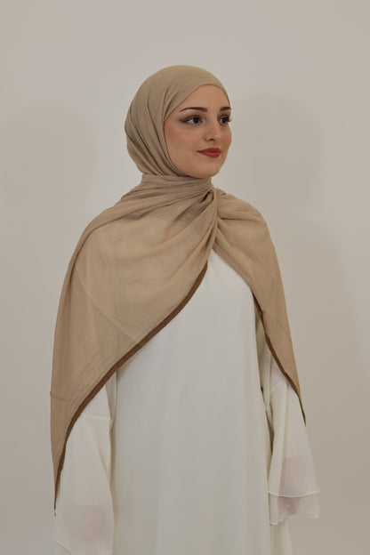 Musselin Randstreifen (Braun)