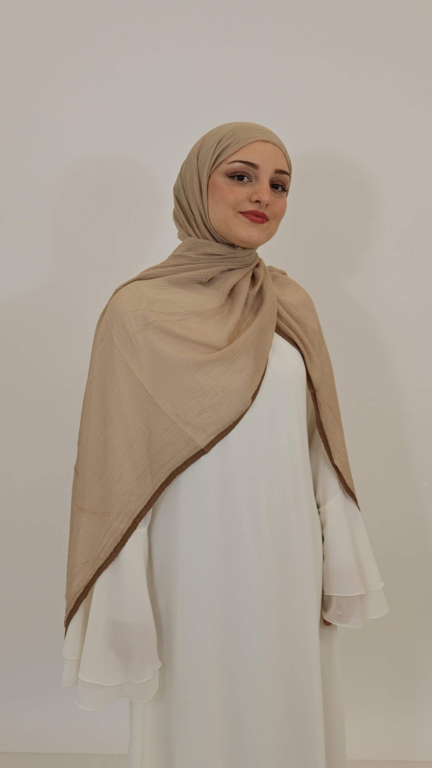 Musselin Randstreifen (Braun)