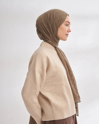 Musselin Würfelmuster Erde