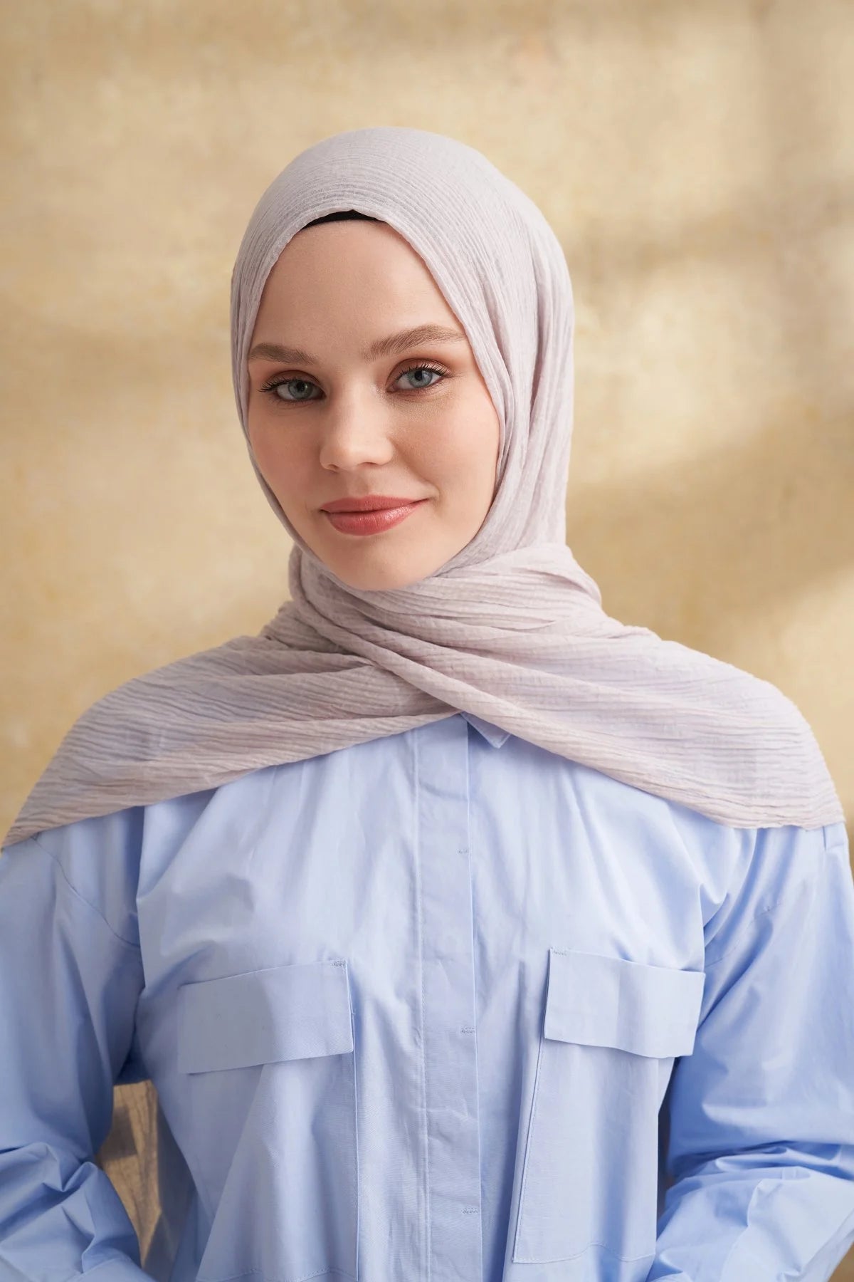 Musselin Würfelmuster Hellgrau