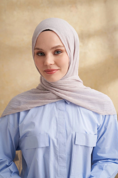 Musselin Würfelmuster Hellgrau