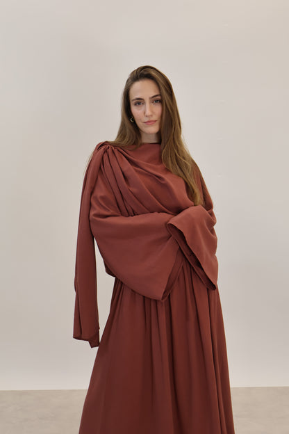 Leinen Zwei-Teiler Ziegelrot