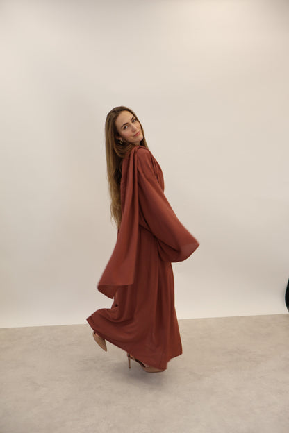 Leinen Zwei-Teiler Ziegelrot