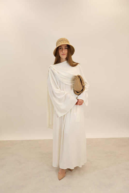 Leinen Zwei-Teiler Weiss