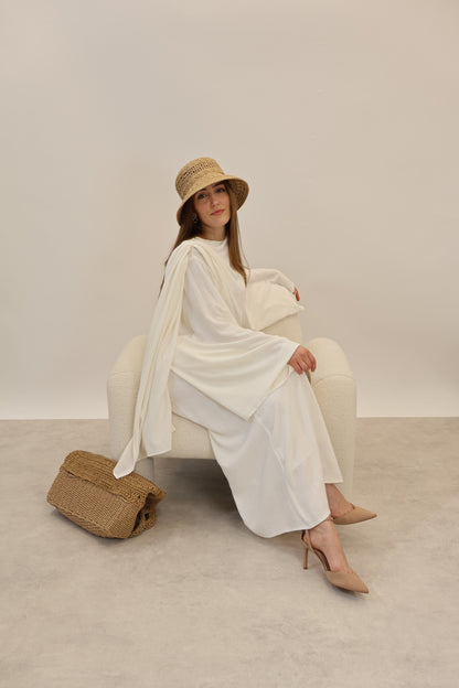 Leinen Zwei-Teiler Weiss