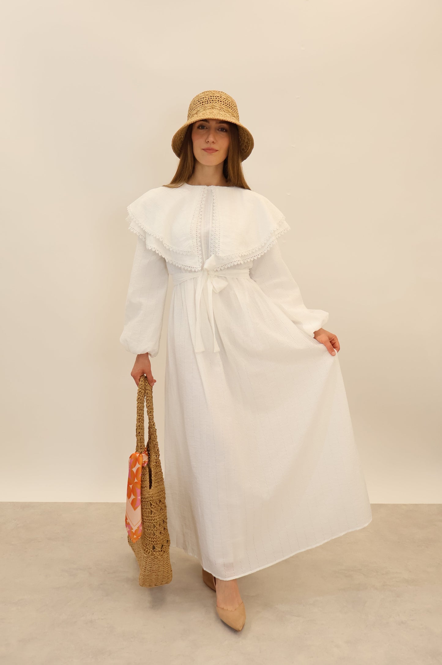 Kleid mit Spitze Weiss