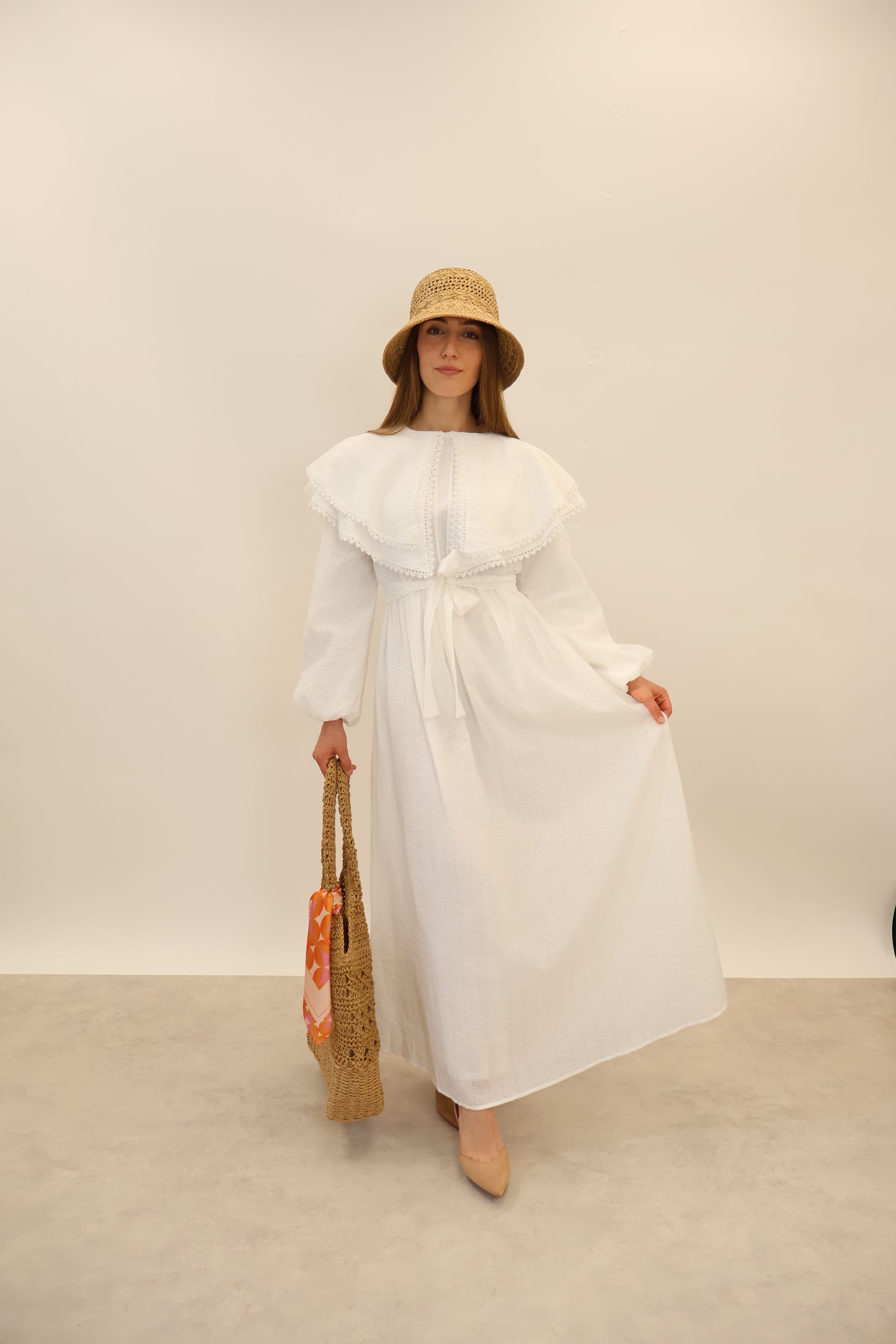 Kleid mit Spitze Weiss
